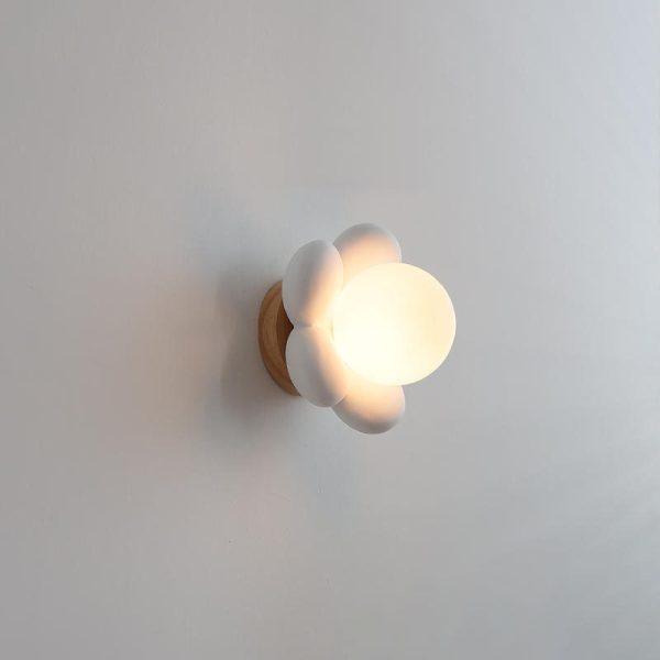 Modern Creative Flowers Shape Glass Ceramic 1-Light Kids Wall Sconce Lamp - Image 3