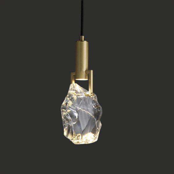 Modern Minimalist Ice Cube Crystal 1-Light Pendant Light - Image 9