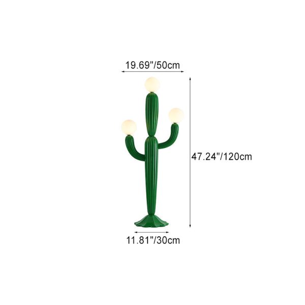 Contemporary Creative Cactus Resin Glass 3-Light Standing Floor Lamp For Living Room - Image 4