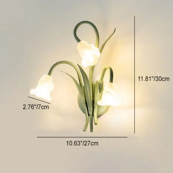 Contemporary Creative Floral Iron Glass 3/6 Wall Sconce Lamp For Bedroom - Image 4