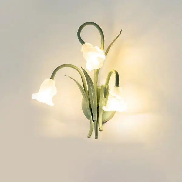 Contemporary Creative Floral Iron Glass 3/6 Wall Sconce Lamp For Bedroom - Image 14