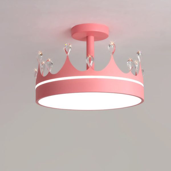 Cartoon Creative Crown LED Kids Semi-Flush Mount Ceiling Light - Image 12