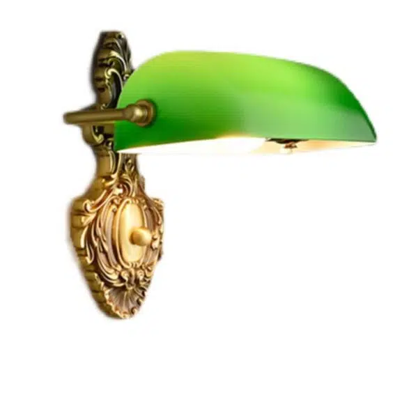 Retro Copper Green Glass Shade 1-Light Wall Sconce Lamp - Image 4