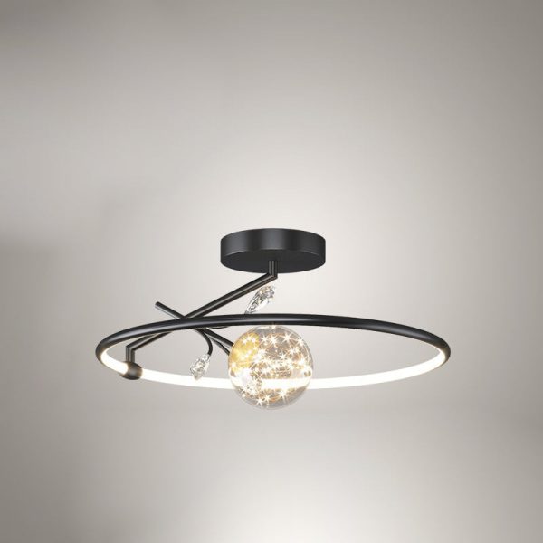 Modern Art Deco Iron Geometrical Ring Star LED Pendant Light For Living Room - Image 14