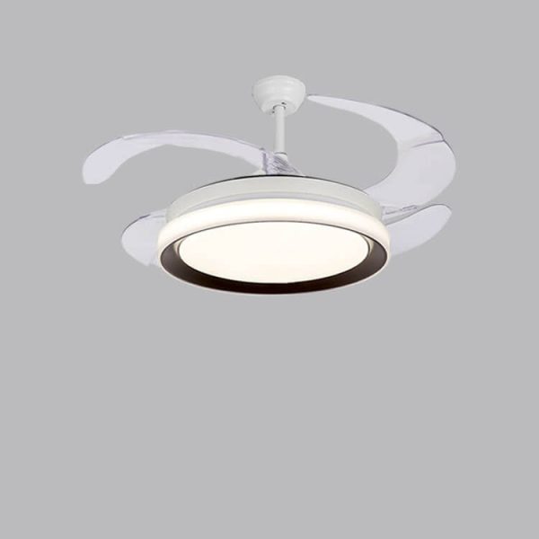 Nordic Invisible Fan Round Design LED  Downrods Ceiling Fan Light - Image 2
