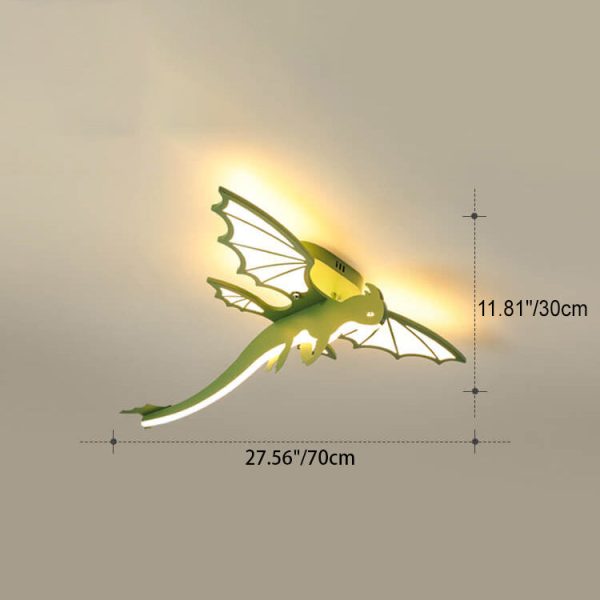 Contemporary Creative Acrylic Cartoon Dinosaur LED Semi-Flush Mount Ceiling Light For Bedroom - Image 7