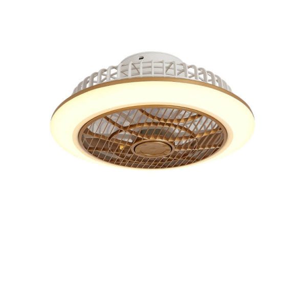 Modern Minimalist Round Cage Iron Acrylic LED Flush Mount Ceiling Fan Light - Image 14