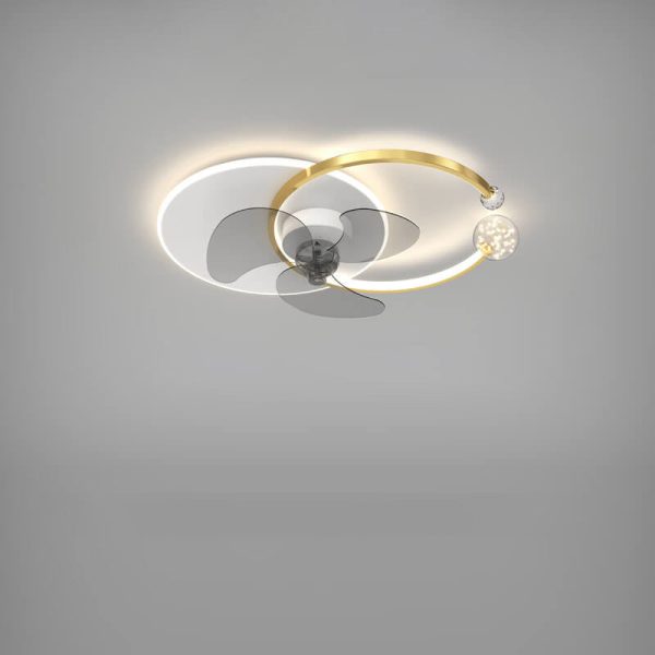 Luxury Double Ring Combination Design LED Flush Mount Fan Light - Image 2