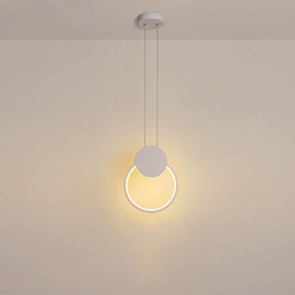 Modern Minimalist Iron Silicone Geometric Round Frame LED Pendant Light for Bedroom - Image 20