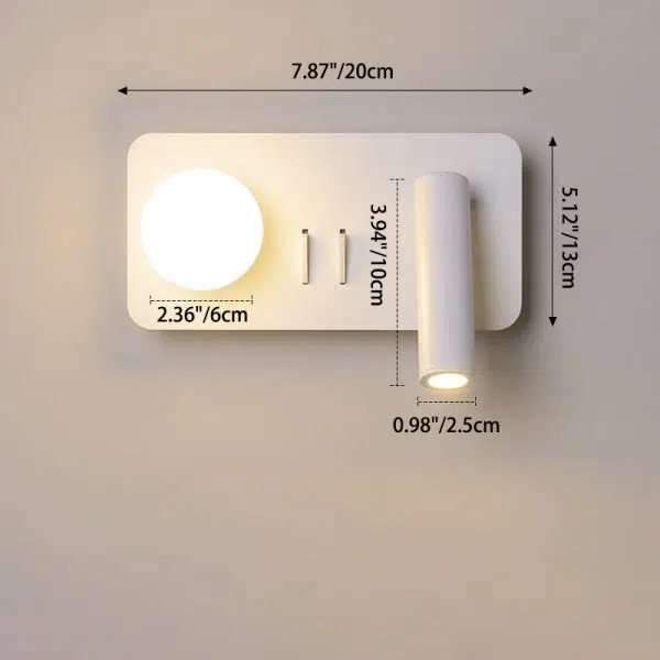 Nordic Minimalist Round/Square Acrylic Iron LED Reading Wall Sconce Lamp - Image 7