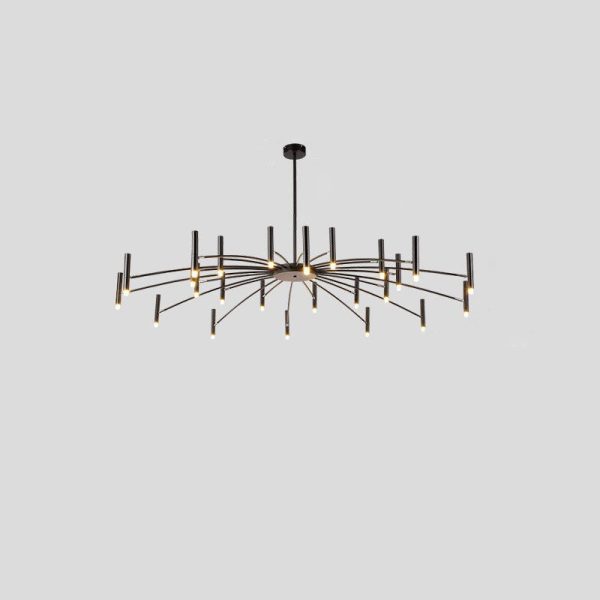 Contemporary Scandinavian Round Radioactive Iron Aluminum 12/24 Light Chandelier For Living Room - Image 24
