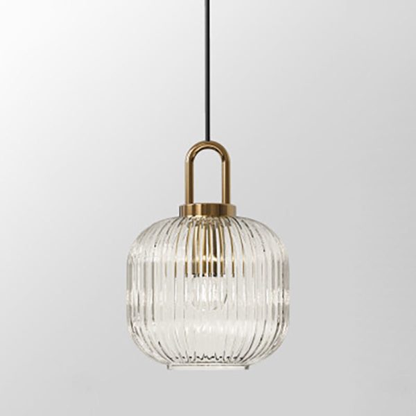 Contemporary Nordic Round Oval Pumpkin Stainless Steel Striped Glass 1-Light Pendant Light For Living Room - Image 20