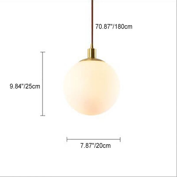 Nordic Minimalist White Orb 1-Light Pendant Light - Image 12
