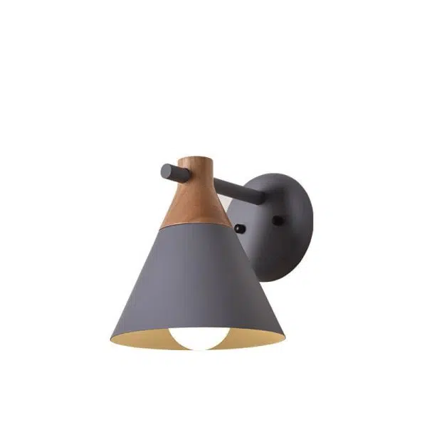 Nordic Solid Wood Macaron Cone Shade 1-Light  Wall Sconce Lamp - Image 11
