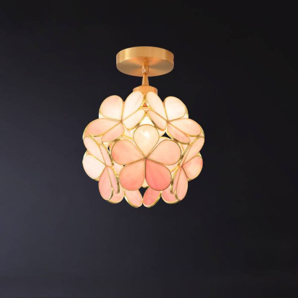 New Japanese-Style Manual Petal Aisle Semi-Flush Mount Light - Image 2