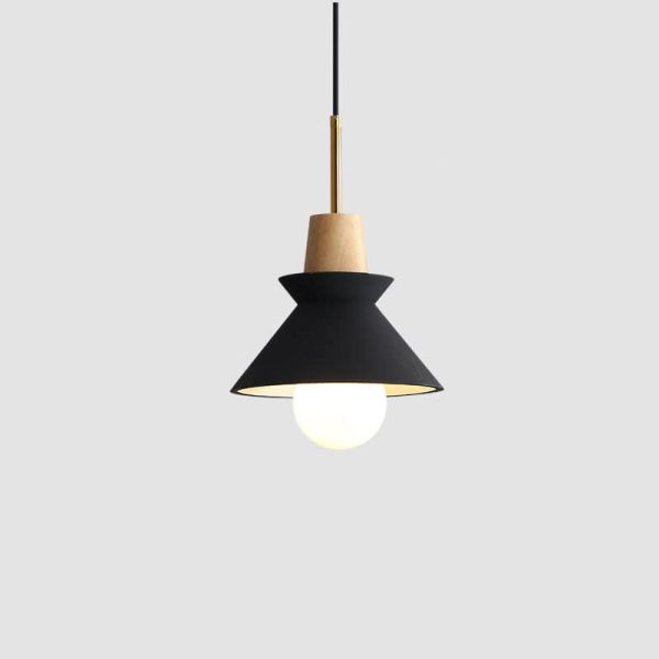 Nordic Minimalist Macaron Wood Cement  1-Light Pendant Light - Image 8