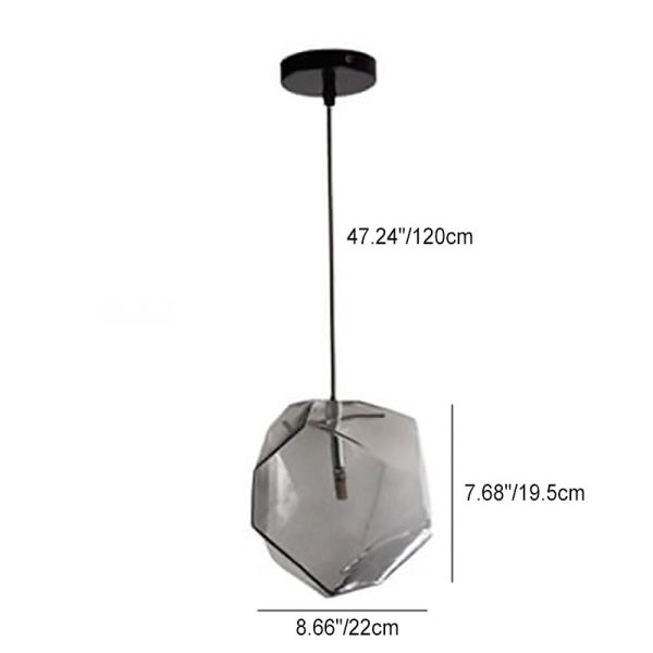 Modern Simplicity Irregular Shape Glass 1-Light Pendant Light For Living Room - Image 6