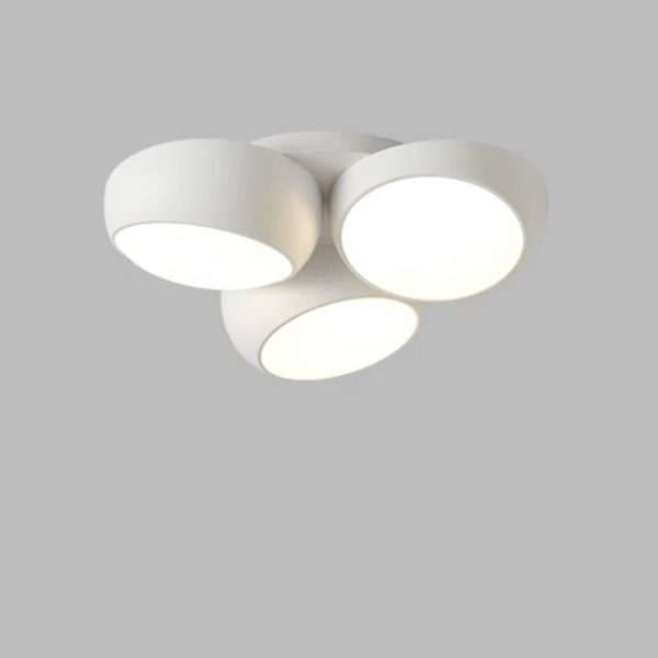 Scandinavian Modern Minimalist Iron Plastic Round LED Semi-Flush Mount Ceiling Light - Image 19
