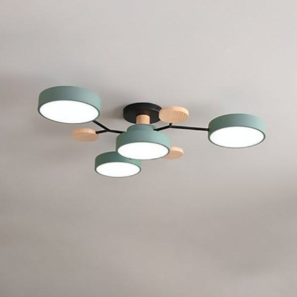 Contemporary Scandinavian Round Molecule Branch Design LED Semi-Flush Mount Ceiling Light For Living Room - Image 10