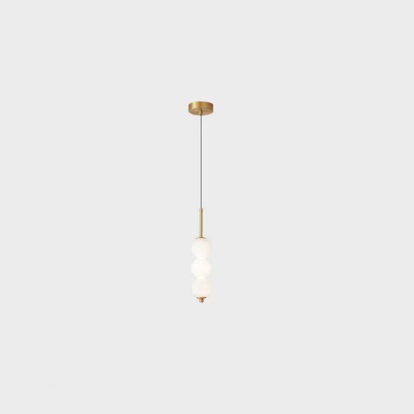 Nordic Creative Brass Spherical Glass Long Strip LED Pendant Light - Image 17