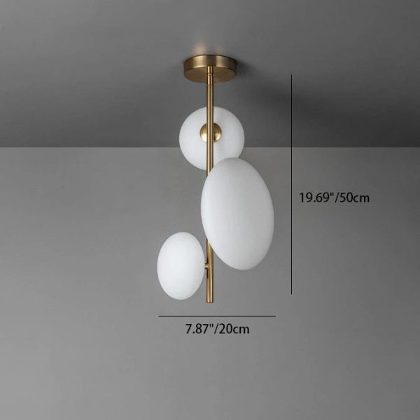 Modern Minimalist Brass Glass Ball 3-Light Chandelier - Image 4