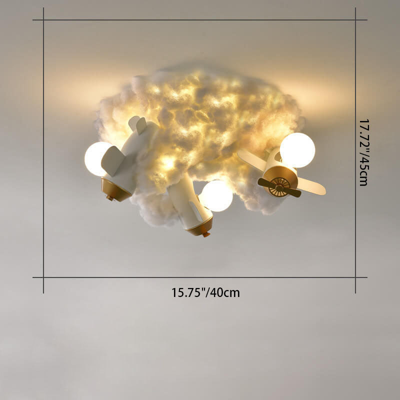 SKU-02-3-LED42W.jpg Modern Creative Spray Airplane Cotton 1/3/5-Light Kids Flush Mount Ceiling Light - Image 8