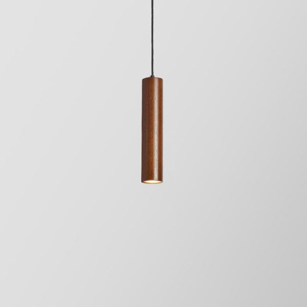 Modern Minimalist Rubberwood Cylinder Spotlight LED Pendant Light For Bedroom - Image 11