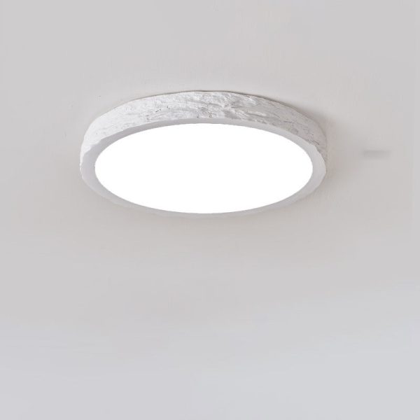 Modern Minimalist Round Stone Grain Resin Iron LED Flush Mount Ceiling Light For Bedroom - Image 15
