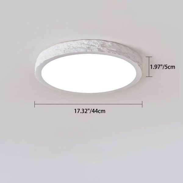 Modern Minimalist Round Stone Grain Resin Iron LED Flush Mount Ceiling Light For Bedroom - Image 5