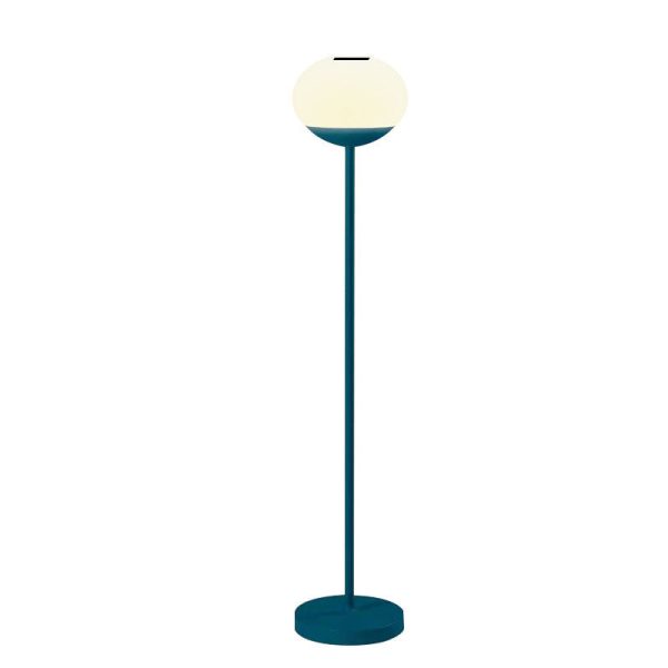 Solar Modern Minimalist Wrought Iron PE Oval LED Outdoor Standing Floor Lamp - Image 10