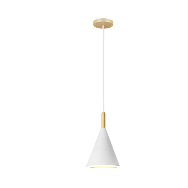 Nordic Minimalist Macaron Cone Wood 1-Light Pendant Light - Image 5