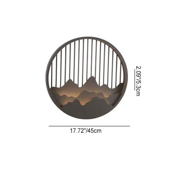 Chinese Modern Round Mountain Stainless Steel PC LED Waterproof Outdoor Wall Sconce Light - Image 6