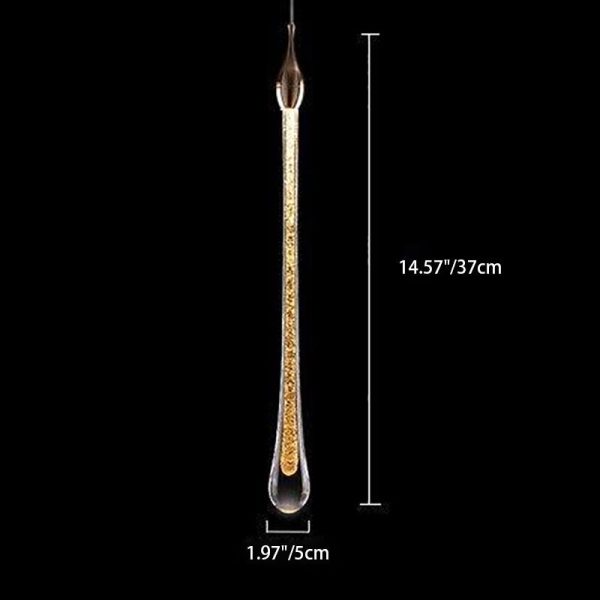 Contemporary Scandinavian Water Drops Hardware Glass LED Pendant Light For Bedroom - Image 5