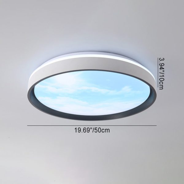 Modern Simplicity Iron Acrylic Round Square Rectangular Sunny Sky LED Flush Mount Ceiling Light For Living Room - Image 3