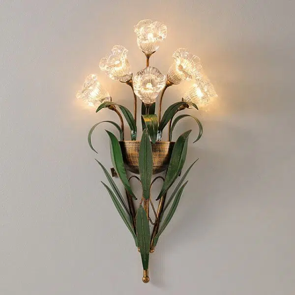 Modern Minimalist Glass Flower 6/10-Light Wall Sconce Lamp - Image 10