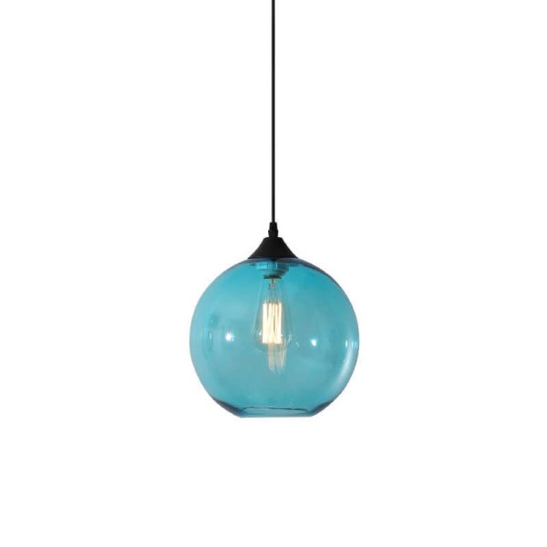 Nordic Minimalist Stained Round Glass 1-Light Pendant Light - Image 19