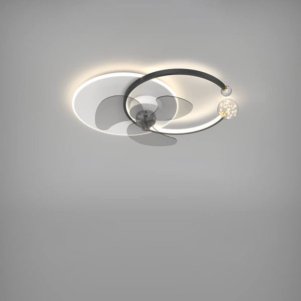 Luxury Double Ring Combination Design LED Flush Mount Fan Light - Image 3