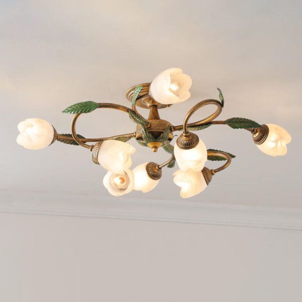 Modern Idyllic Iron Flower Branch 6/8/10-Light Semi-Flush Mount Lighting - Image 14