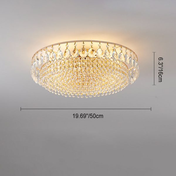 Modern Luxury Circle Iron Crystal 4/6/8/10 Light Flush Mount Ceiling Light For Living Room - Image 5