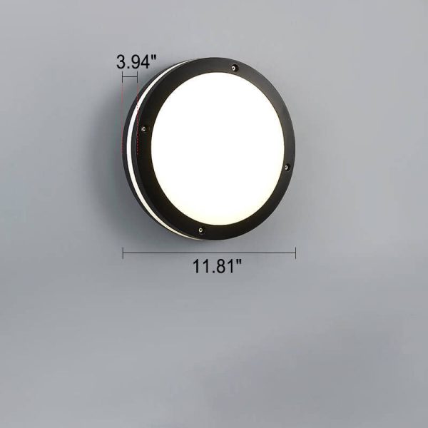 Creative Round Outdoor Waterproof Aluminum Acrylic LED Flush Mount Ceiling Light - Image 12
