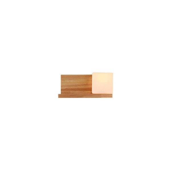 Japanese Minimalist Wood Square Glass 1-Light Wall Sconce Lamp - Image 13