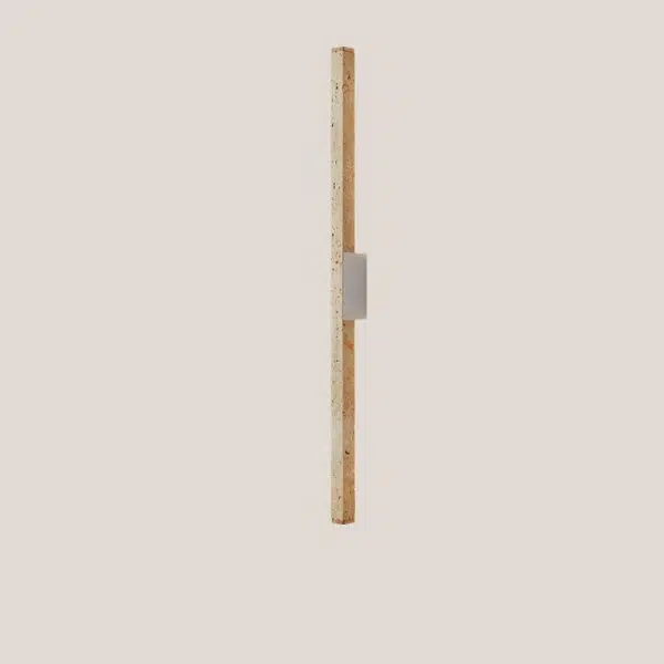 Japanese Wabi-Sabi Yellow Travertine Wood Long Strip LED Wall Sconce Lamp - Image 16