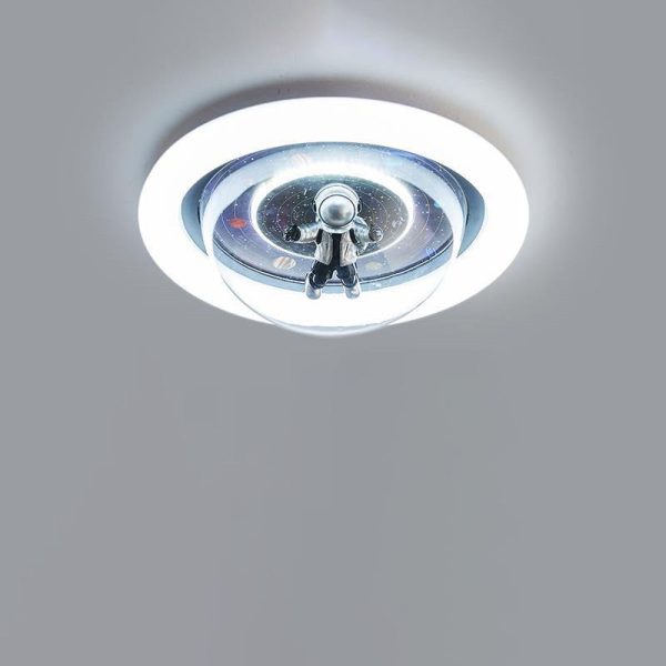 Contemporary Creative Cartoon Planet Resin Astronaut Acrylic Round Shade LED Kids Flush Mount Ceiling Light For Bedroom - Image 13