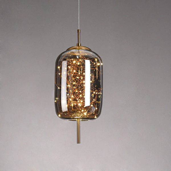 Contemporary Scandinavian Cylinder Oval Glass 1-Light Pendant Light For Bedroom - Image 11