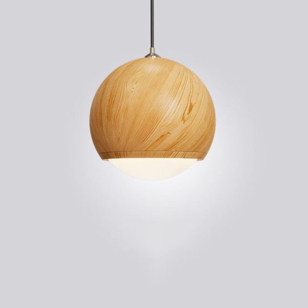 Japanese Wood Grain Round Oval Iron 1-Light Pendant Light - Image 16