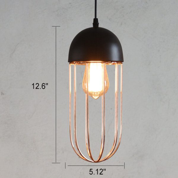 Nordic Creative Iron Cage Geometry 1-Light Pendant Light - Image 9