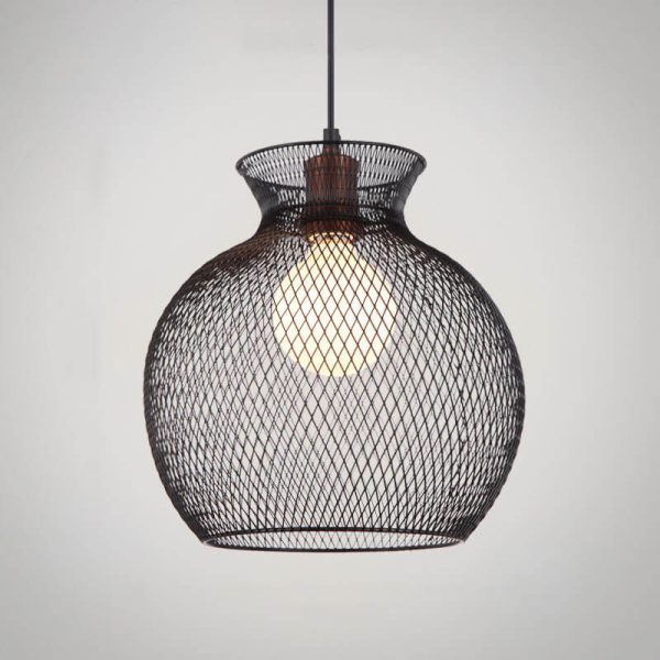 Industrial Creative Cylindrical Iron Mesh 1-Light Pendant Light - Image 17