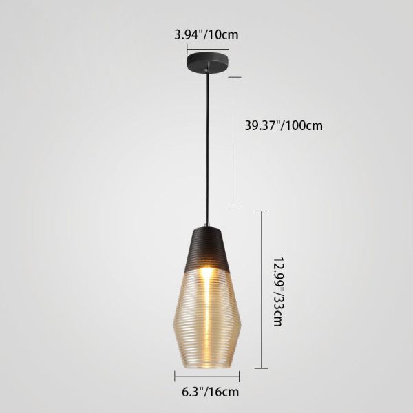 Contemporary Scandinavian Cylinder Oval Iron Glass 1-Light Pendant Light For Living Room - Image 8