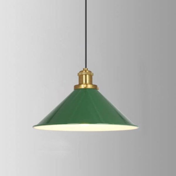 Industrial Vintage Green Iron Dome Cone 1-Light Pendant Light - Image 4