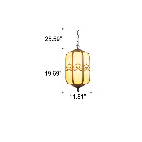Modern Chinese Marble Lantern Outdoor Waterproof 1-Light Pendant Light - Image 6